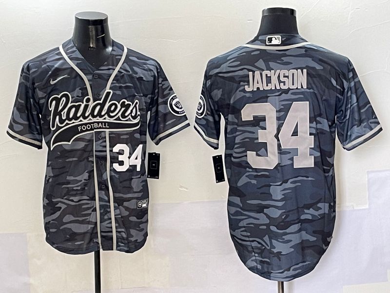 Men 2025 Oakland Raiders 34 Jackson Camo Joint Name Nike Limited NFL Jersey style 2
